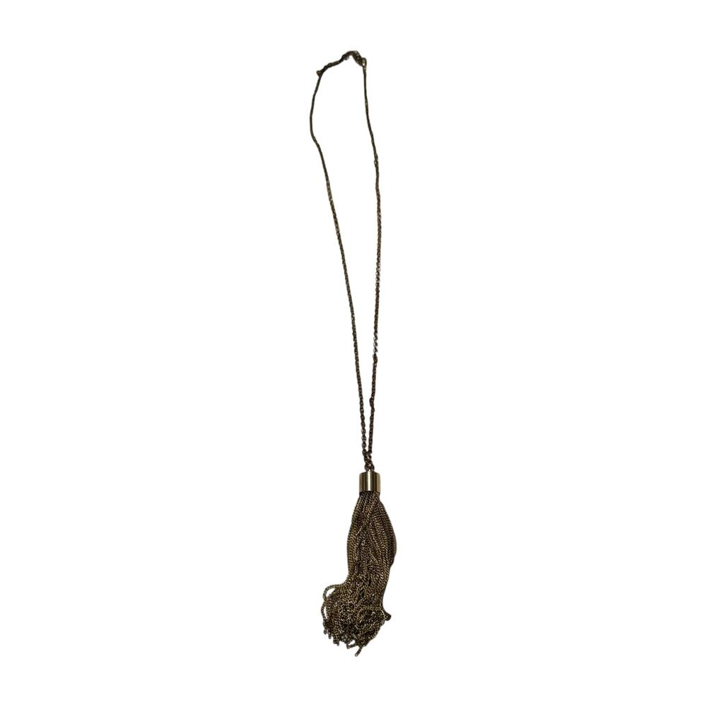 Antique Gold Chain Tassel Pendant Long Necklace - Picture 5 of 6